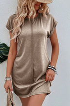 Luxurious Light French Beige Tee Dress