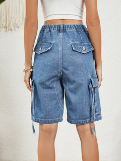 Retro Charm High Waist Denim Shorts