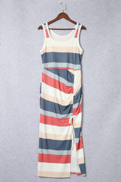 Stripe Colour Block Ribbed Dress: Versatile Elegance