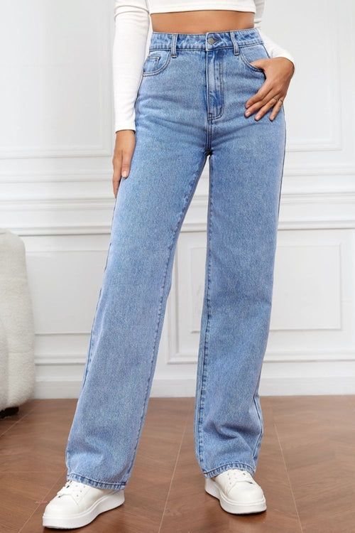 High Waist Straight Jeans: Slay daily, effortlessly! 🌟