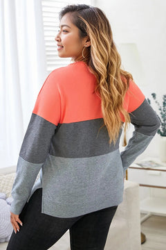 Romantic Embrace Colourblock Plus Size Sweatshirt