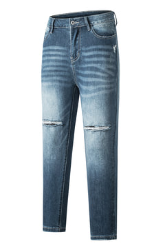 Blue Ripped Skinny Jeans: Edgy, Figure-Enhancing Style