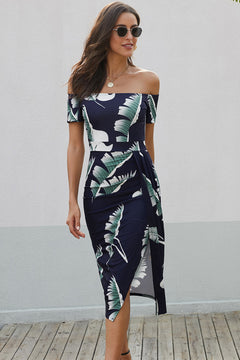 Refined Elegance Black Pattern Midi Dress