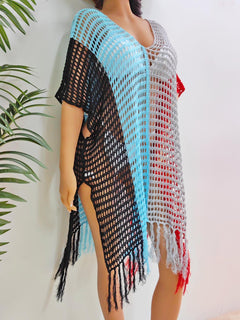 Enchanted Sunset Dream: Graceful Fringe Cover-Up