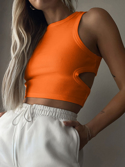 Allure Sheer Cutout Tank: Luxe Statement Piece