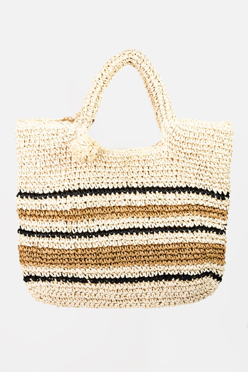 The Fame Striped Straw Tote of Summer