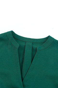 Elegant Green Shirt Dress with Ruffled Sleeves