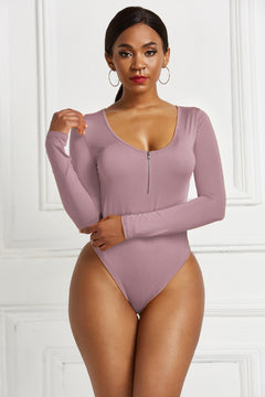 Elegant Sheer Zip Bodysuit: Luxury Redefined