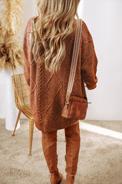 Parchment Dreamweaver Cable Knit Sweater Dress