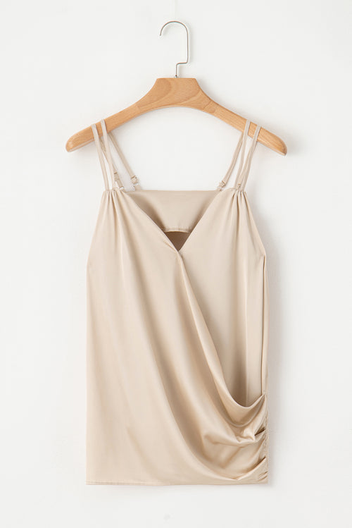 Sexy Satin Apricot Wrap Cami Top - Elegant!