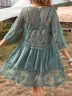 Enchanted Lace Plunge Cover-Up: Romance Captured 💖