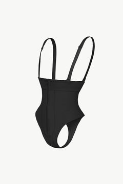 Modern Zip-Up Bodysuit: Adjustable Straps, Stylish Comfort