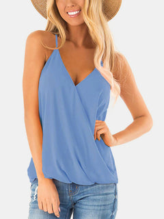 Opulent Surplice Spaghetti Strap Top