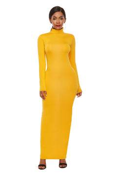 Elegant Maxi Dress with Mock Neck Sophistication