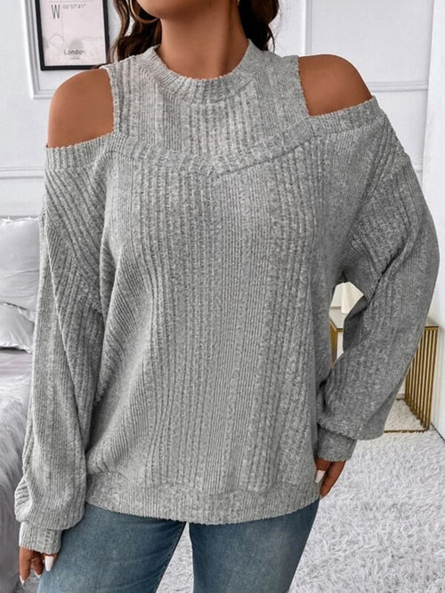 Stay Stylishly Warm with Cold Shoulder Sweater