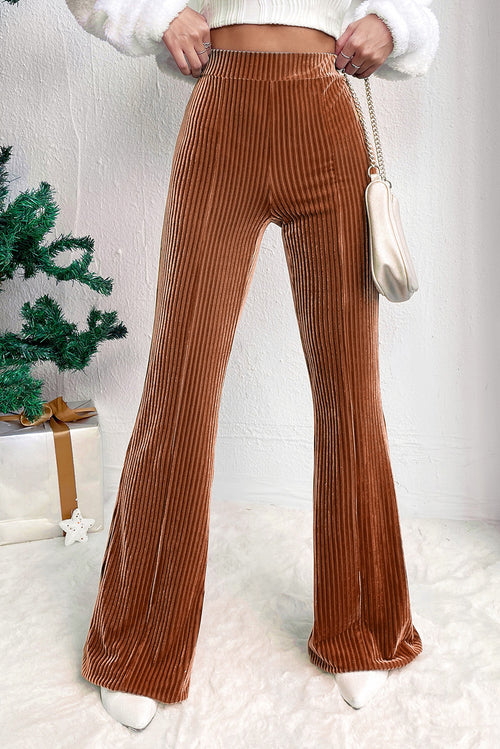 Whimsical Dusty Pink High Waist Flare Pants