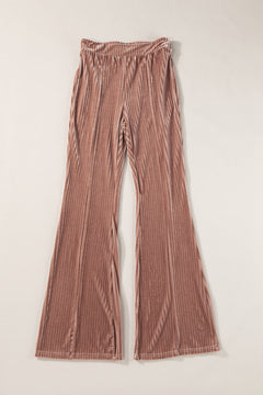 Whimsical Dusty Pink High Waist Flare Pants