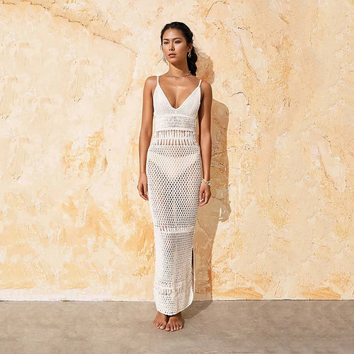 Ethereal Elegance: Knitted Beach Babe Cover-Up