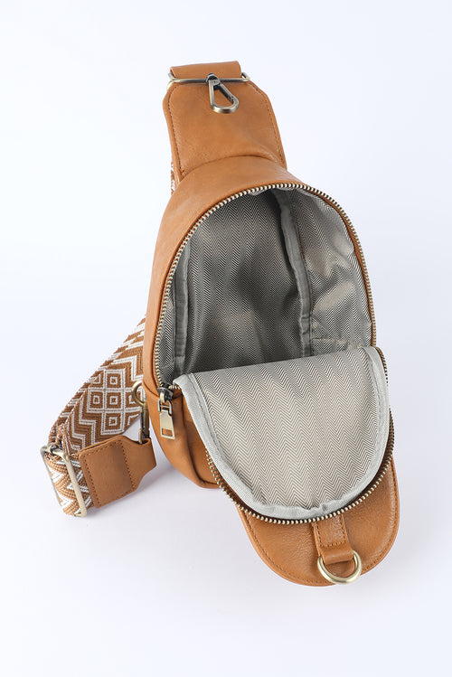 Gray Faux Leather Crossbody Chest Bag: Magnificence.