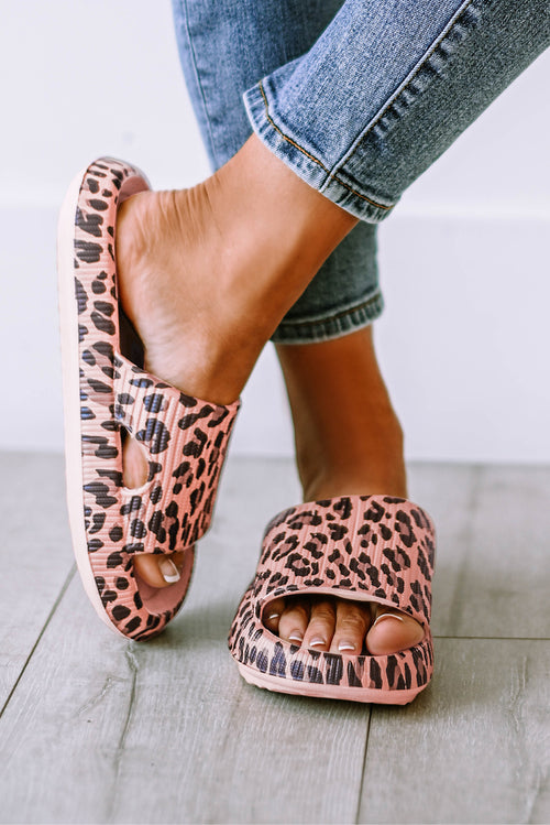 Pink Leopard Elegance Luxury Slip-On Slippers