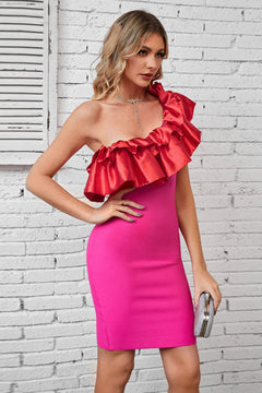 Sophistication Defined: Ruffled One-Shoulder Midi Dress