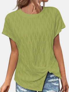 Luxurious Sheer Ruched T-Shirt - Effortless Elegance