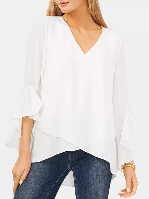 Ethereal Elegance Sheer Sleeved Blouse