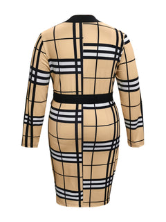 Plaid V-Neck Wrap Dress: Plus Size Elegance