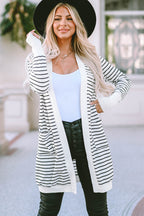 Chic Striped Pocket Cardigan for Everyday Magic