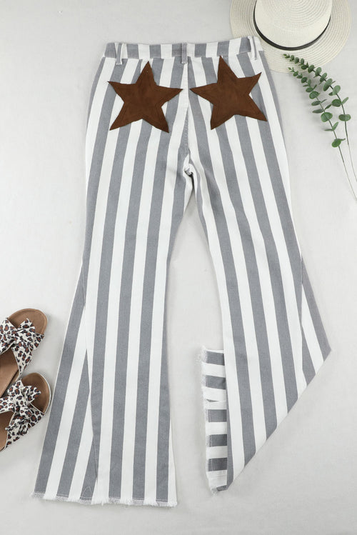 Get Noticed in Stripe Star Flare Jeans!