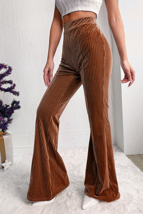 Whimsical Dusty Pink High Waist Flare Pants