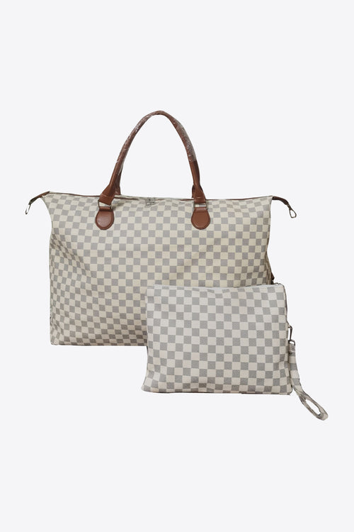 Luxe & Organised Plaid PU Leather Tote 🎭