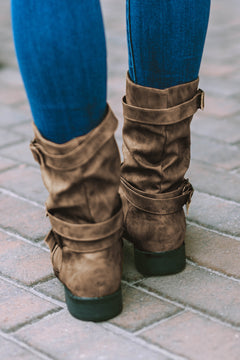 Opulent Chestnut Elegance Buckle Boots: Luxe Perfection