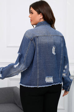 Charming Dark Blue Distressed Denim Delight