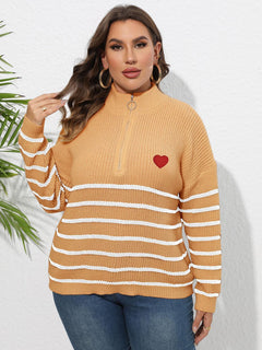 Eternal Elegance: Plus Size Striped Sweater