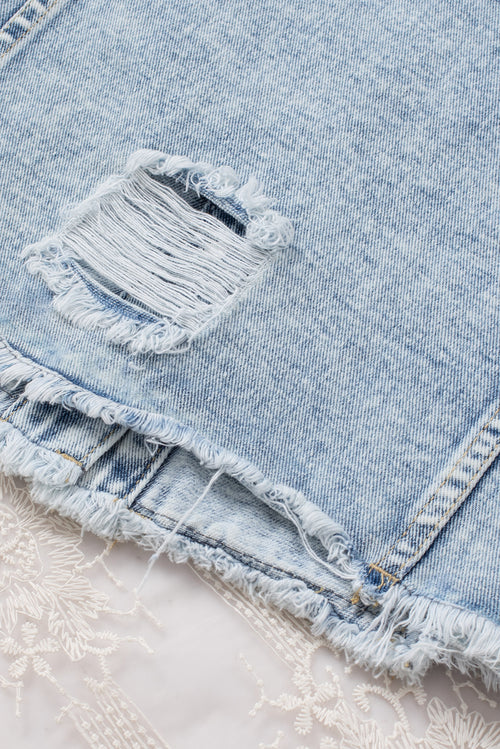 Blue Distressed Denim Jacket: Elevate Your Style!