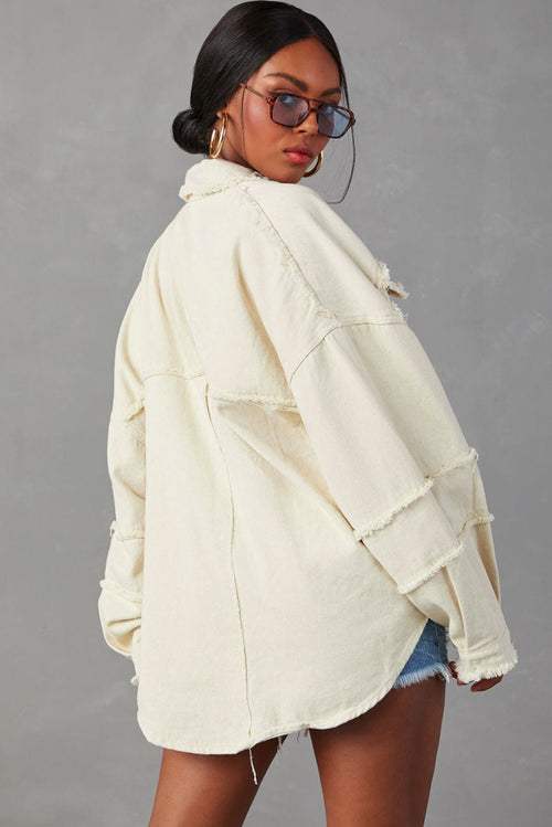 White Frayed Denim Jacket: Your Autumn Must-Have!