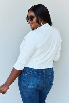 Stay Stylish with Doublju's Ivory Crop Cardigan!