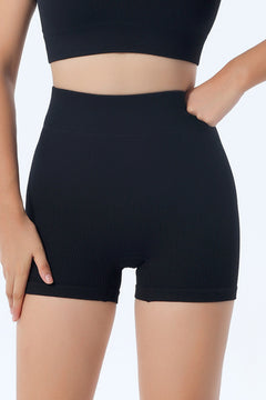 Sky Blue Tummy Control Yoga Shorts