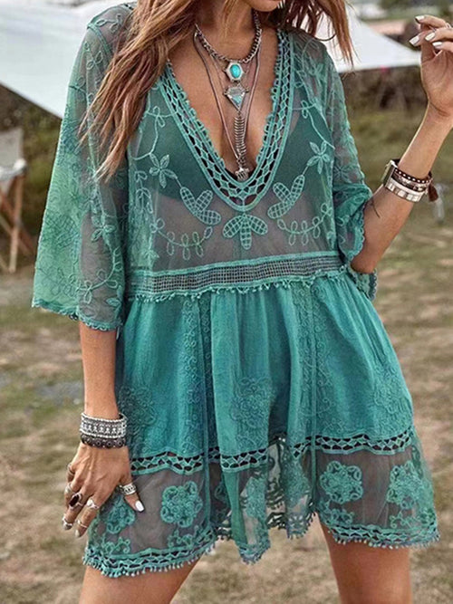 Enchanted Lace Plunge Cover-Up: Romance Captured 💖