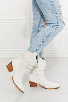 Opulent White Scrunch Cowboy Boots: Fashion Elite!