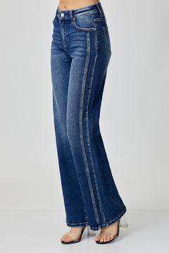 Effortless Style: RISEN Straight Leg Mid Rise Jeans