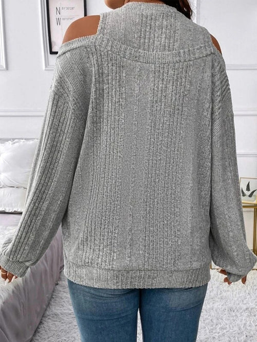 Stay Stylishly Warm with Cold Shoulder Sweater