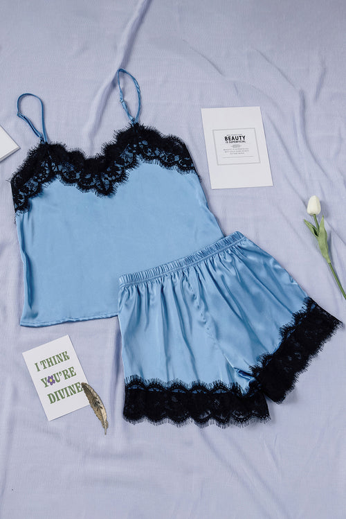 Dreamy Lace Delight: Top & Shorts Set