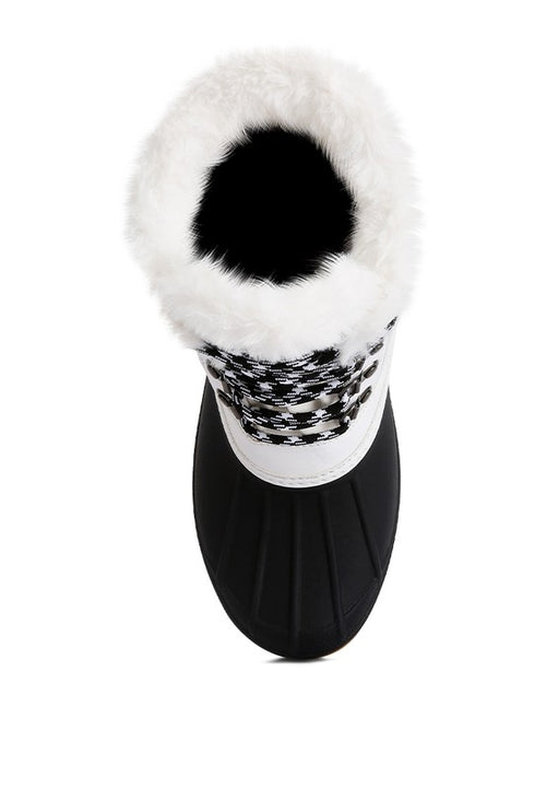 Opulent Fur Collar Lace-Up Luxe Boots