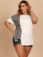 Curvy Romance Asymmetrical Tee: Gingham Goddess 💖