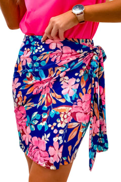 Beach Chic Blue Floral Mini Skirt: Summer Essential