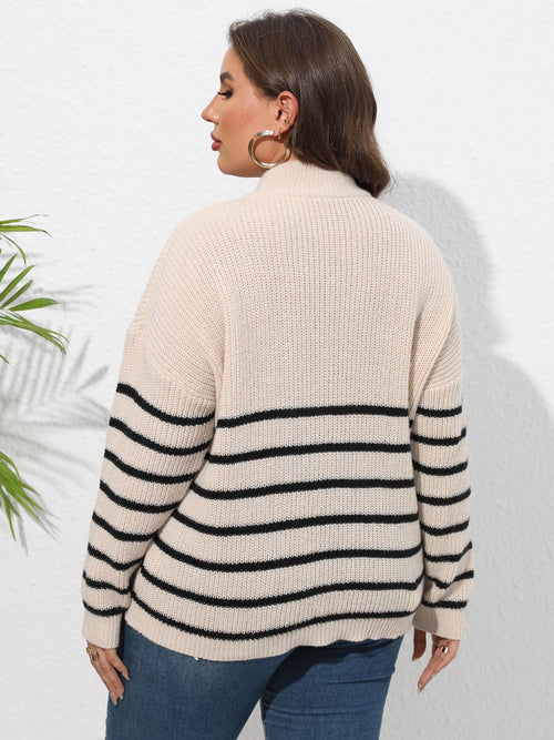 Eternal Elegance: Plus Size Striped Sweater