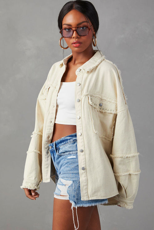 White Frayed Denim Jacket: Your Autumn Must-Have!