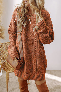 Parchment Dreamweaver Cable Knit Sweater Dress